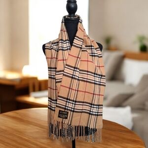 Plaid Fringe Scarf